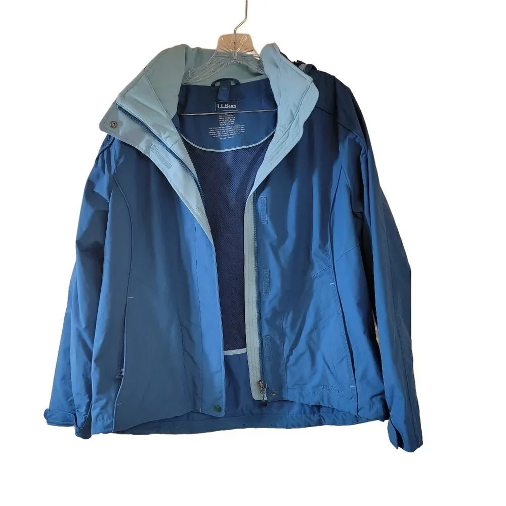 LL Bean Woman's Teal 3in1 **OuterShell w hood ONLY** - M